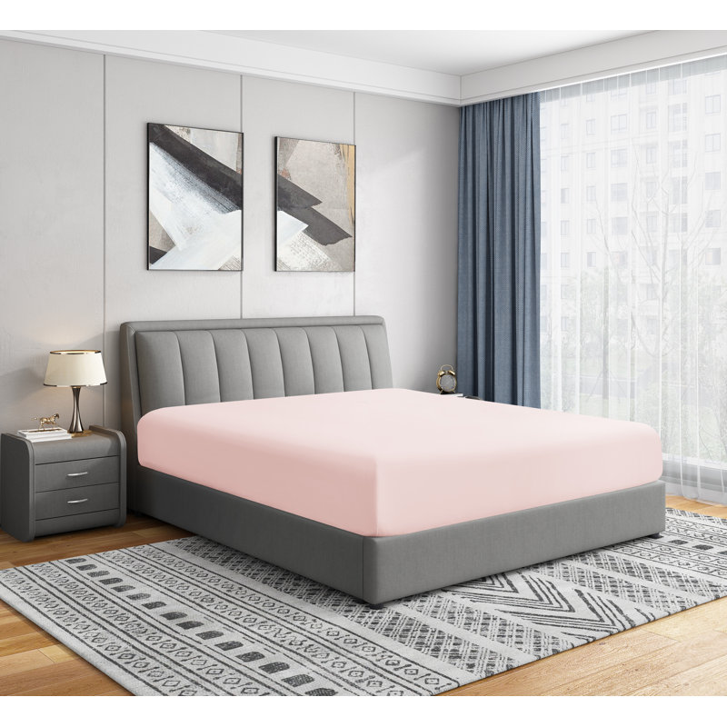 Blush Twin XL Deep Pocket Microfiber Fitted Sheet Set