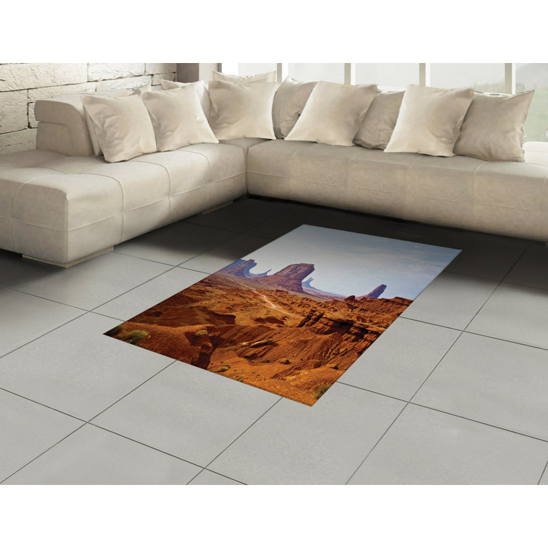 Desert High Density Long Fiber Poly Threads Decorative Area Rug Carpet, Rectangle 4' x 5'8"