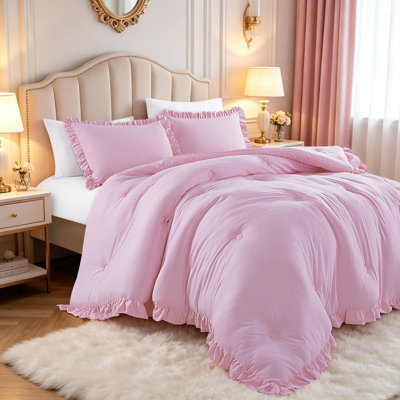 Nora Washed Microfiber Ruffled Comforter Set
