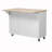 51" Fluted Kitchen Island with Drop Leaf, Farmhouse Accent Kitchen Island on Wheels with Internal Storage Rack, Rolling Kitchen Cart with Towel Rack for Kitchen, Dining Room, White Ash-909509978