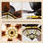 Lymelyn 52-Inch Flushmount Lighted Ceiling Fan Ivory Geometric Tiffany Glass Lamp Black Finish