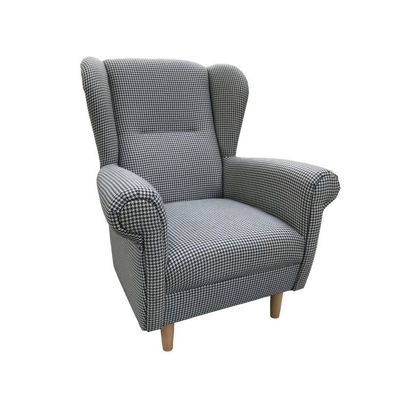 Tieton Upholstered Armchair, Black/White