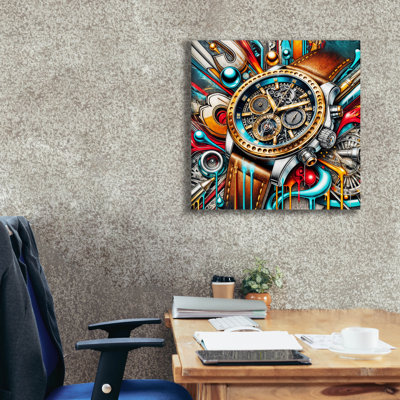  «Abstract Watch» par Rey Klimt, art mural sur toile, 26 po x 26 po