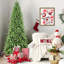 Arbre de Noël mince de 7,5 pi - 1396 pointes, branches en PE + PVC, conception à charnières pour une installation facile, support en métal stable - idéal pour les coins et les petits espaces-118032791