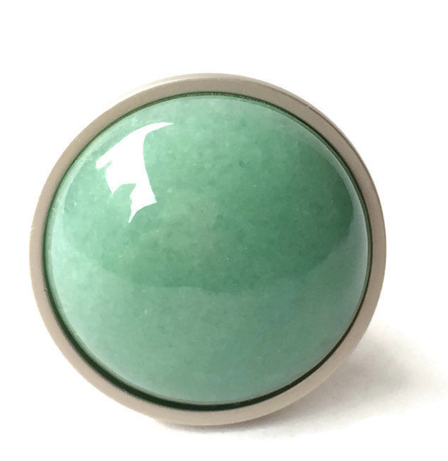 Mushroom Knob, Satin Nickel/Green
