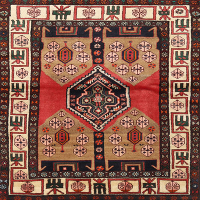 Tapis noir / rouge / beige Southwestern
