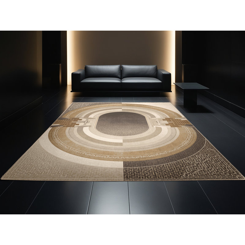 Machine Washable Entertainment & Pop Culture Open Air Amphitheater Classic Oriental Rug in Beige – Beige Binding, 2x4