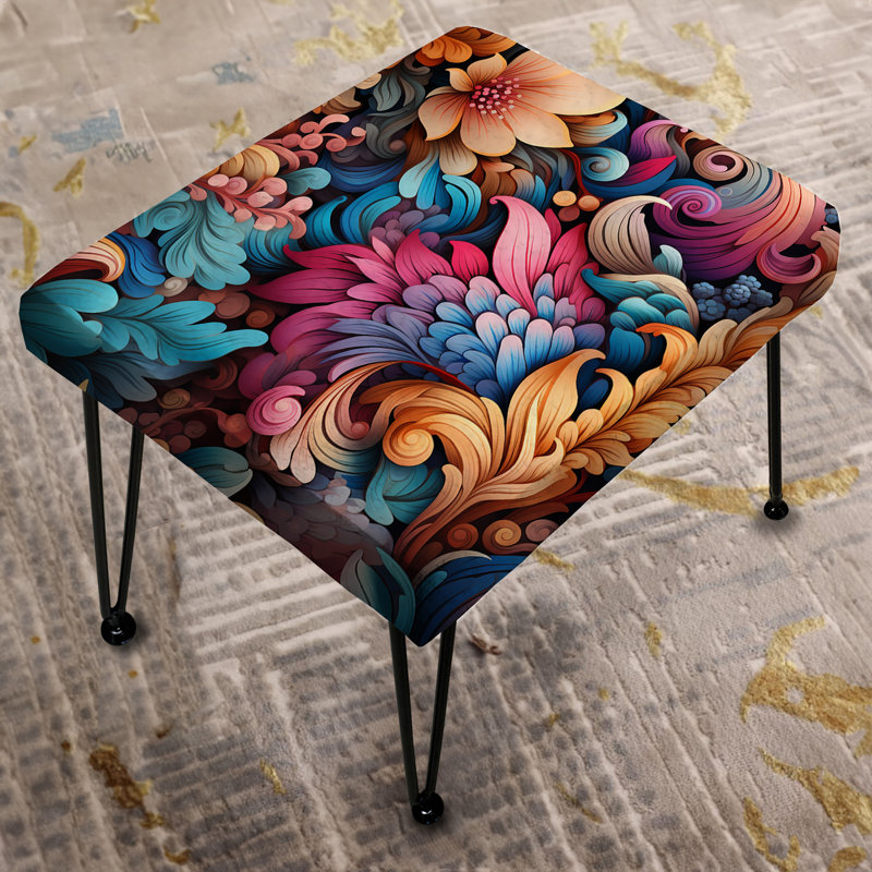 Retro Revival Paisley Pattern - Paisley Rectangle Ottoman
