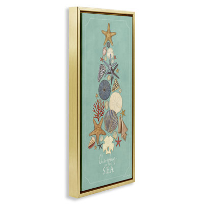 «Seashell Holiday», art mural encadré sur toile flottante par Stephanie Workman Marrott