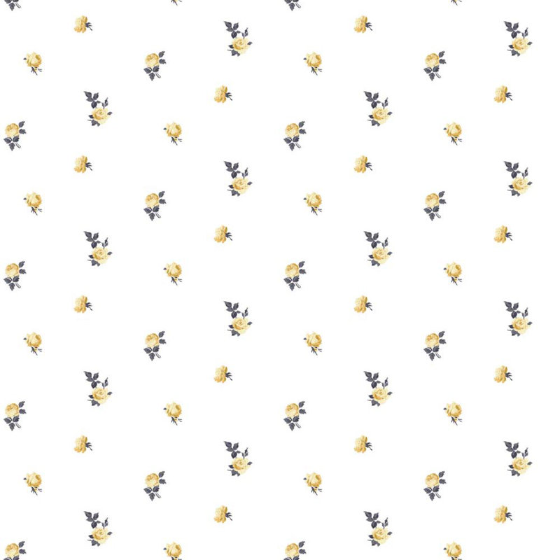 Lady Charlotte Miniature Roses 10' L x 24" W Peel and Stick Wallpaper Roll, Soot, Premium Paper