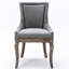 De 2 chaises de salle à manger d'appoint - Chaise luxueuse en tissu gris avec pieds en bois massif et tête de clou bronze confortable-1920854457
