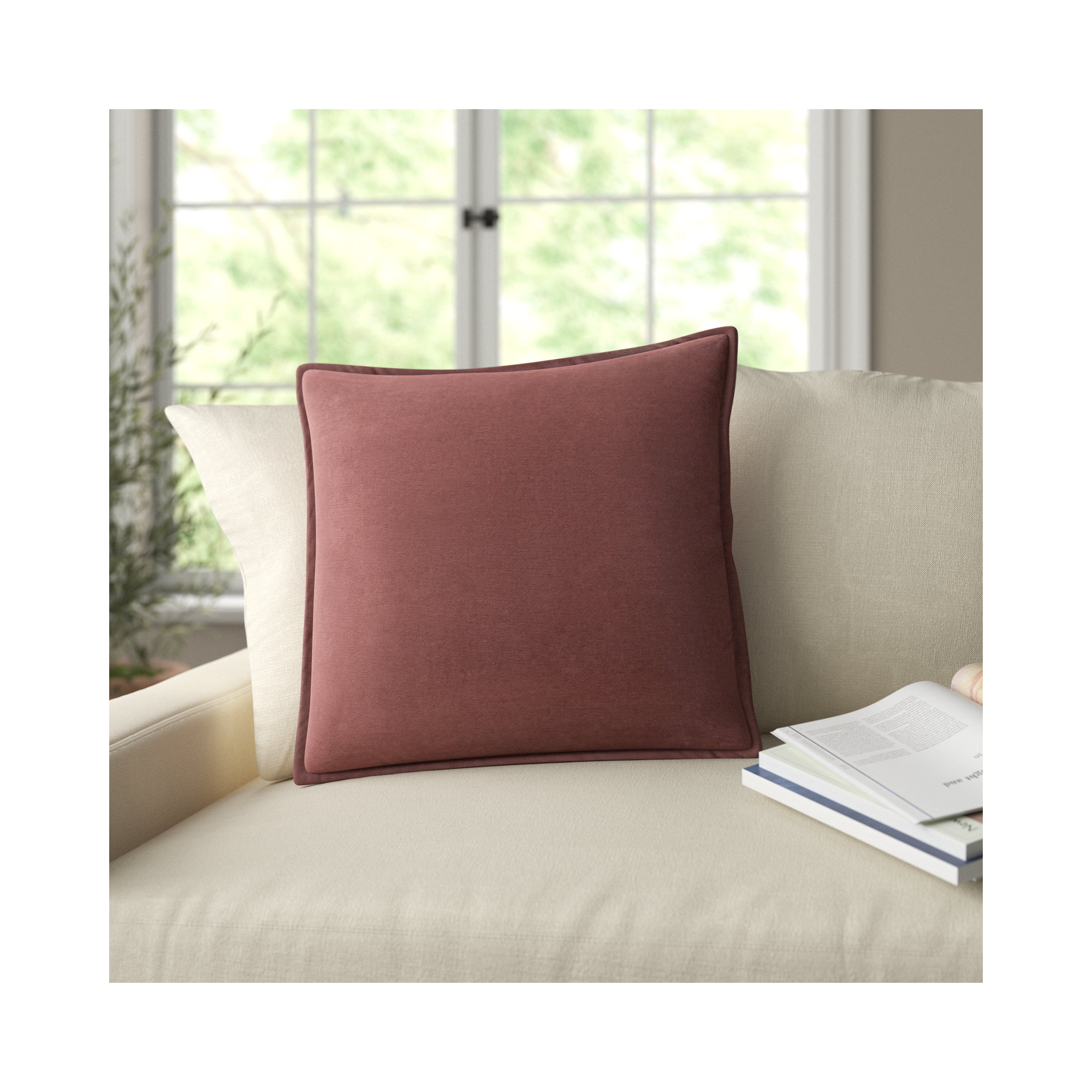 Norwin Cotton Pillow Cover, 20" x 20", Rust