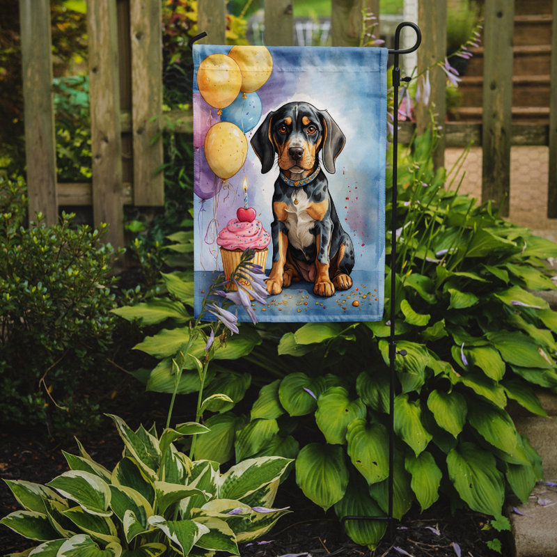 Drapeau de jardin «Happy Birthday», Bluetick Coonhound