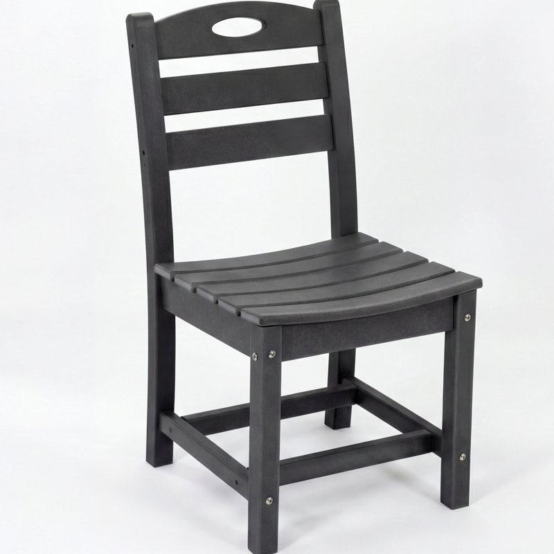 Chaise de salle à manger sans accoudoirs pour le patio, la terrasse, le porche et la cour, Gris, 1
