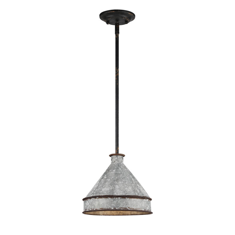 Luminaire suspendu 1 lumière Wry Lighting Jasper en fer noir antique