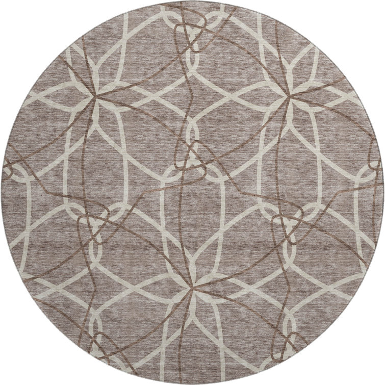 Premium Machine Washable Prisco Taupe Rug
