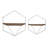 Decorative Wood Hexagon Wall Shelves with Metal Frame for Living Room Decor - Wall Shelves Accent for Shelf Organizer for Flower Display - Set of 2-842805691