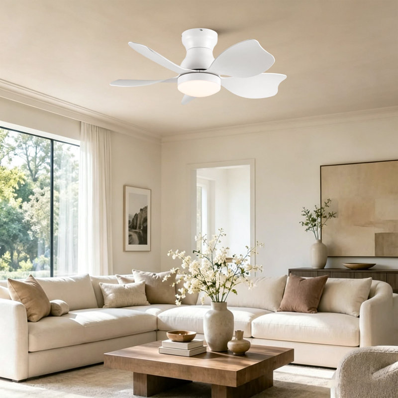 Ventilateur de plafond 30 po avec pales en ABS léger Homelover Cozy Mordern, Blanc