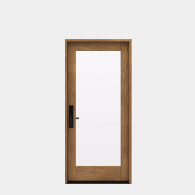 G101-SW-96 | 37.75" x 98" Single Door, RTA Prehung Exterior, Full Lite, Unfinished Mahogany Wood