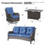 Ensemble de conversation d'extérieur en osier pour patio avec foyer et coussins 4 pièces Deb-427416206-427416205