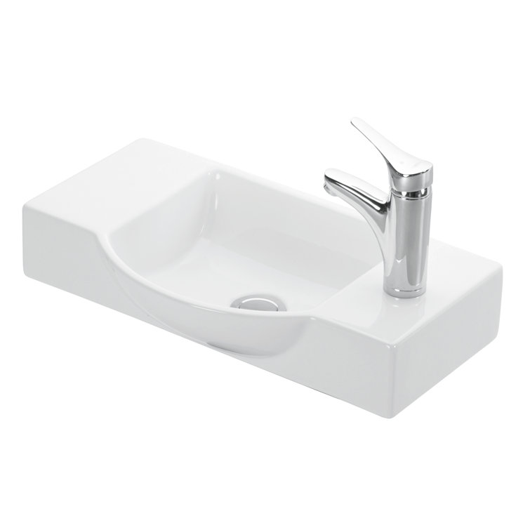 Minimal Ceramic 21.6'' L Bathroom Sink