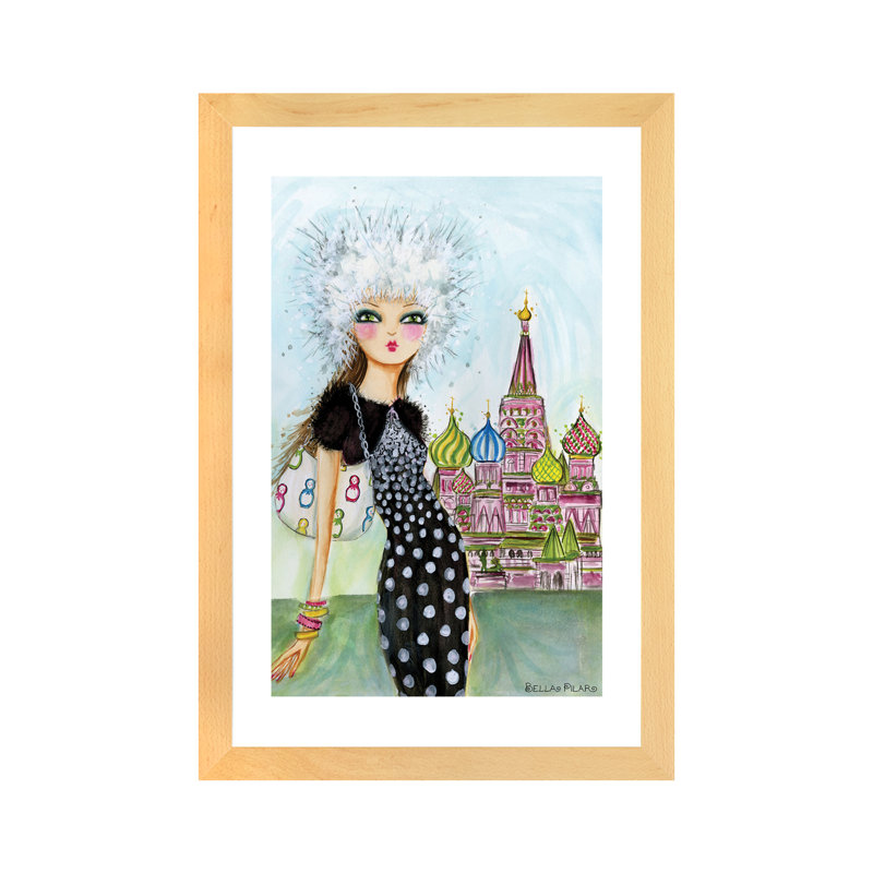 Art de Moscou, Papier encadré naturel, H 24 po x l 16 po x P 1 po