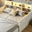 Extendable Daybed, Twin to Double Twin Daybed with Storage Headboard-1892191180