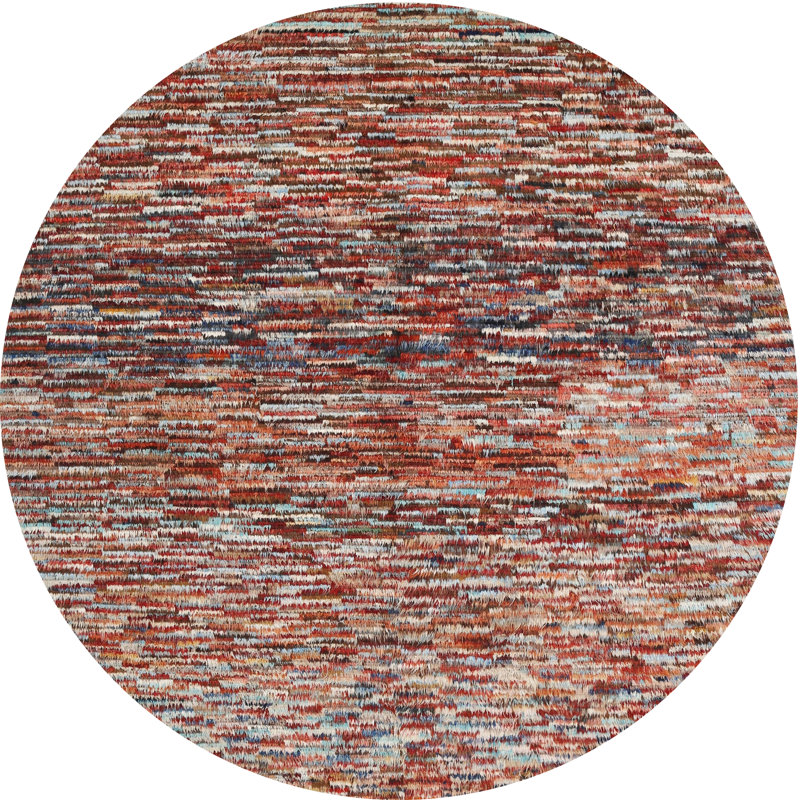 Tapis brun/violet/gris zone contemporaine, Rond 4 pi