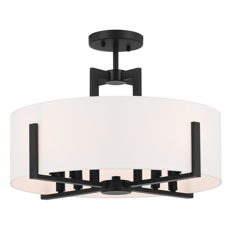 Plafonnier semi-encastré en tissu Billyjack, Noir