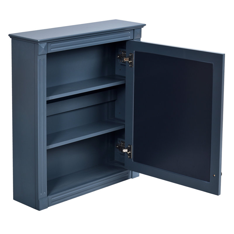 Armoire de rangement murale 24 po x 27 po avec miroir, Bleu