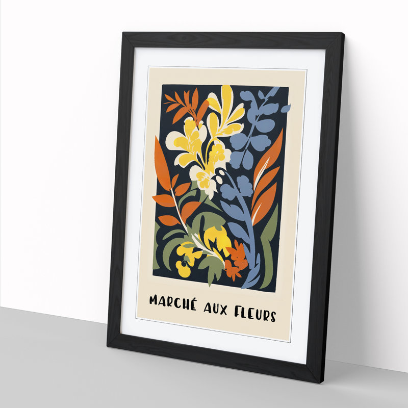 French Flower Market Exhibition No.6 - Single Picture Frame Print on Wood, 64cm H x 46cm W x 2cm D