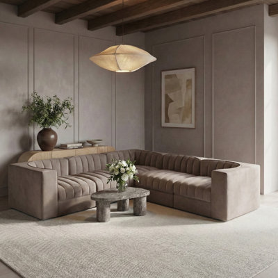 Tissu d'ameublement en velours Demars 5 pièces Canapé modulaire modulaire