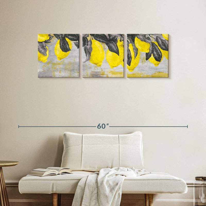 Ripe citrons, reproduction d'art sur toile, H 15 po x l 47 po x P 1,25 po