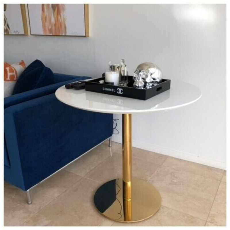 Table de salle à manger Jordoshua, Doré