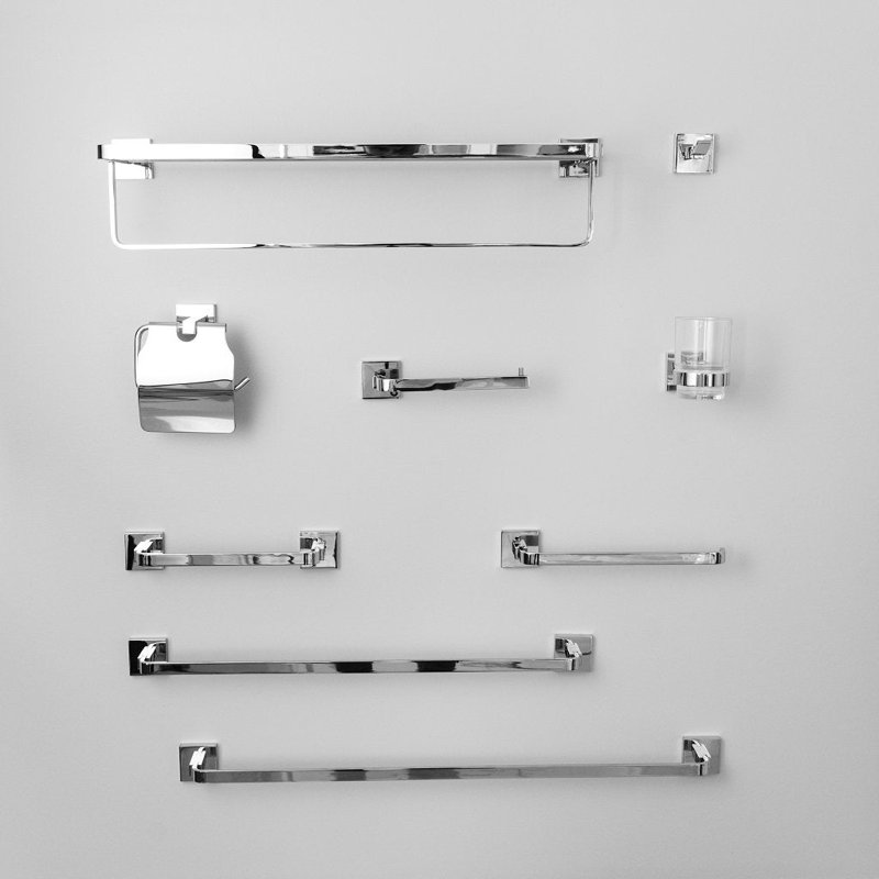 Line Towel Shelf - Wall Mount - 24" Brass/Polished Chrome
