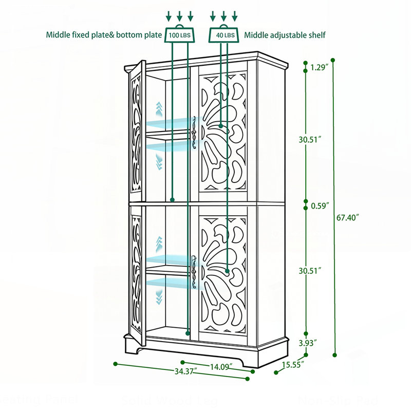 Versatile Acrylic Mirrored Sideboard with Adjustable Shelves, Perfect for Stylish and Functional Storage in Any Room