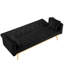 Lit futon convertible noir, Compact Living Essential, velours, 3 positions réglables, pieds en métal, facile à assembler en convertibles