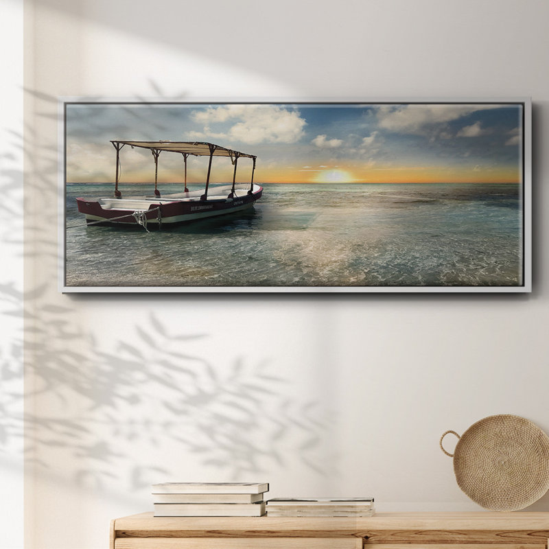Costa Maya Sunset - toile encadrée 19354WC, H 8 po x l 20 po x P 1,5 po, Blanc