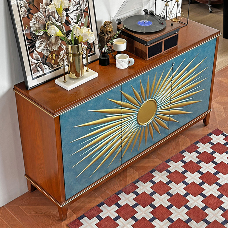 Vintage Multi - Function Embossed Entryway Cabinet