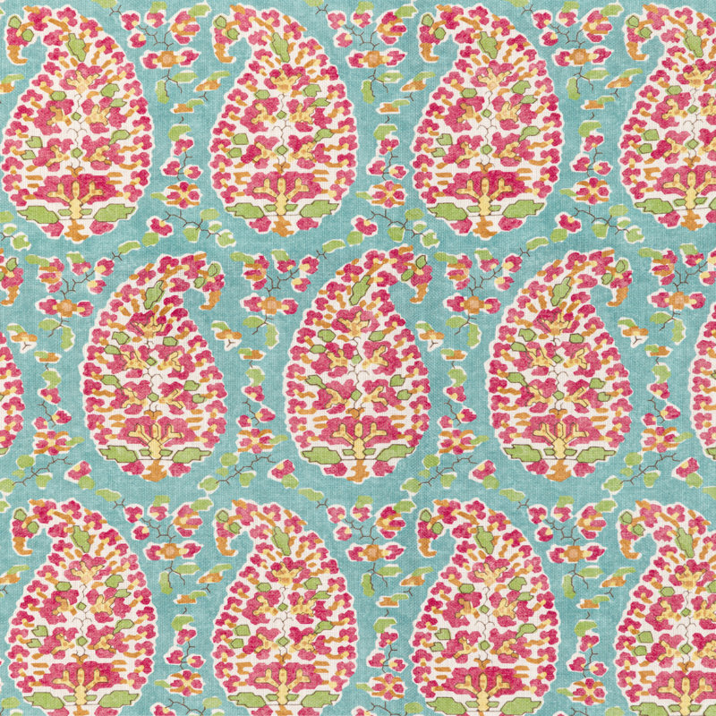 En Vacances II Rougier Fabric, Aqua