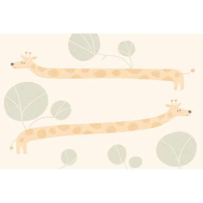 Girafe pépinière, papier peint safari