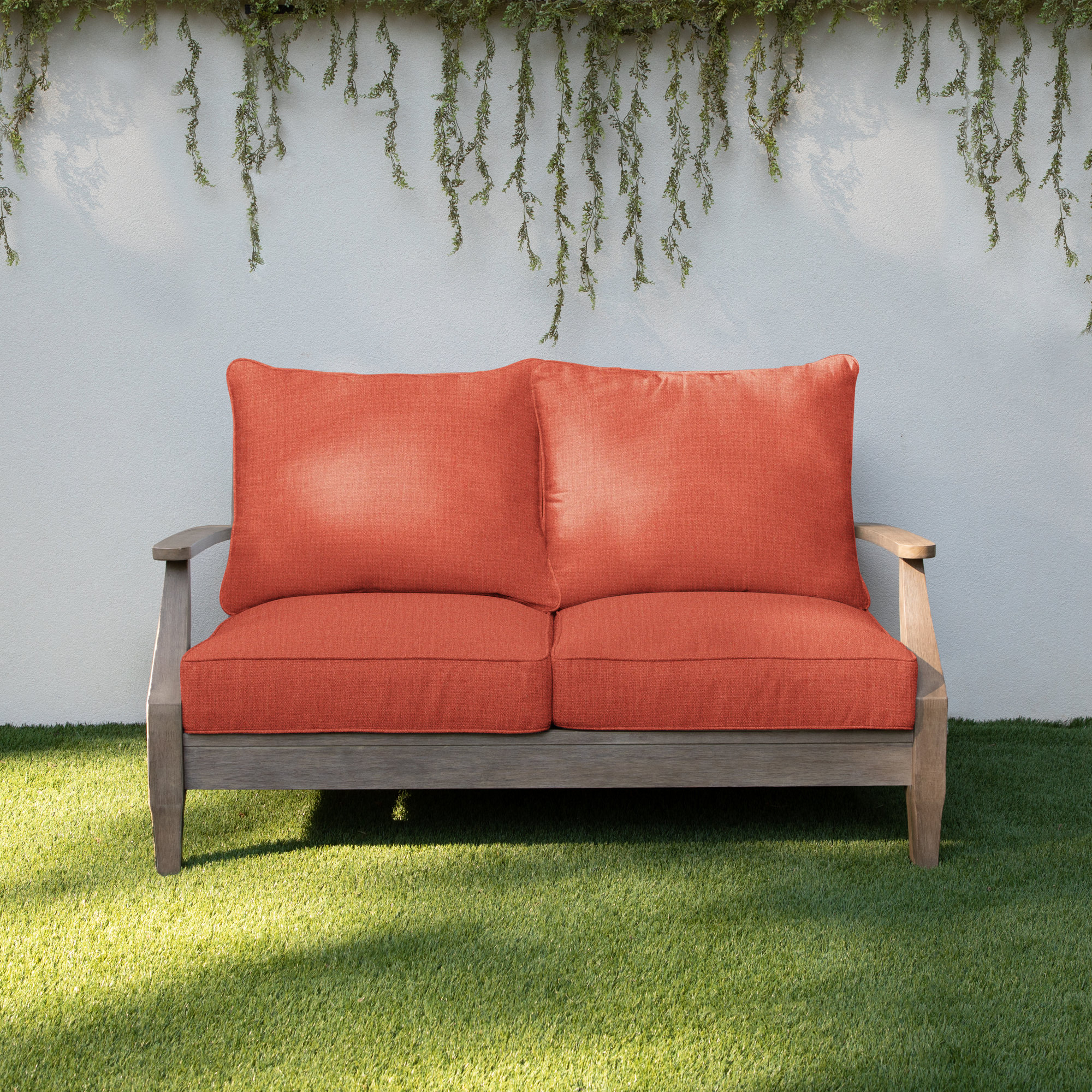 Davana Sunbrella Outdoor Loveseat, Canvas Persimmon Sunbrella® Canvas, 25" W x 23" D