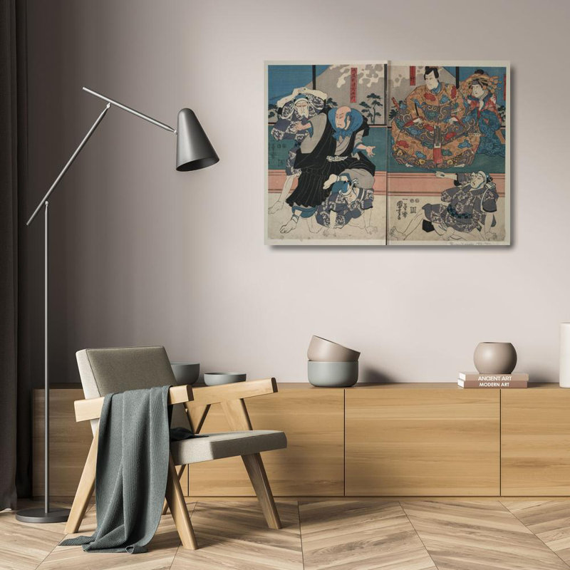 "par Utagawa Kuniyoshi - Art mural sur toile tendue avec châssis, H 17 po x l 24 po