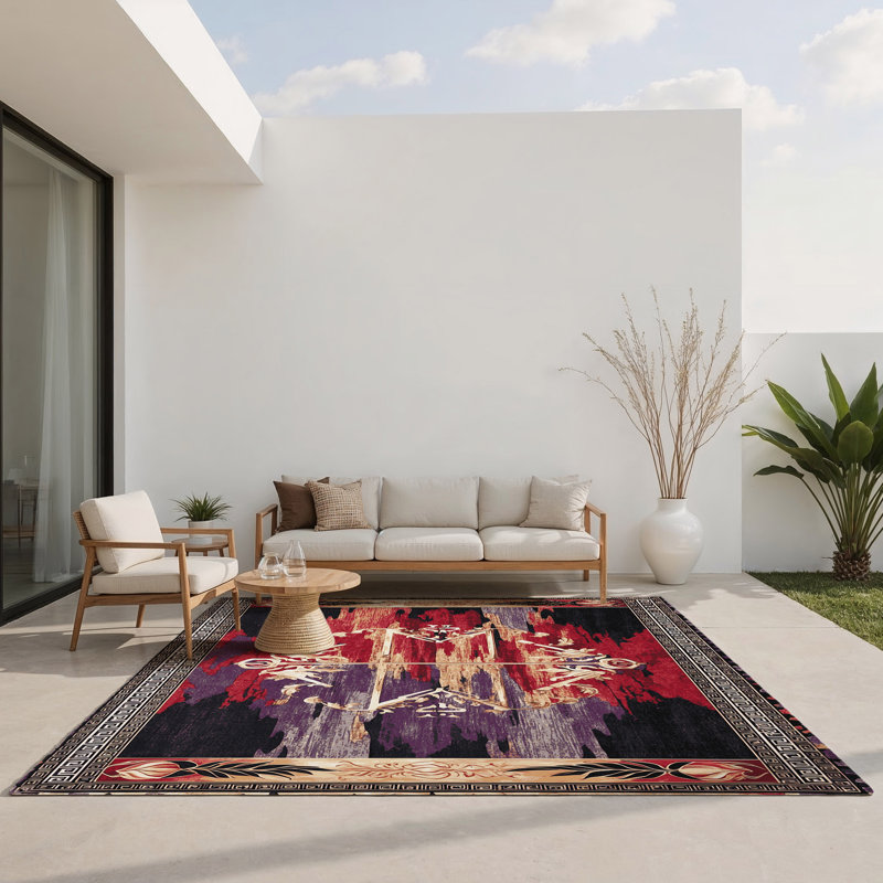Pythagorean Lines Indoor And Outdoor Area Rug, Rectangle 4' x 6'