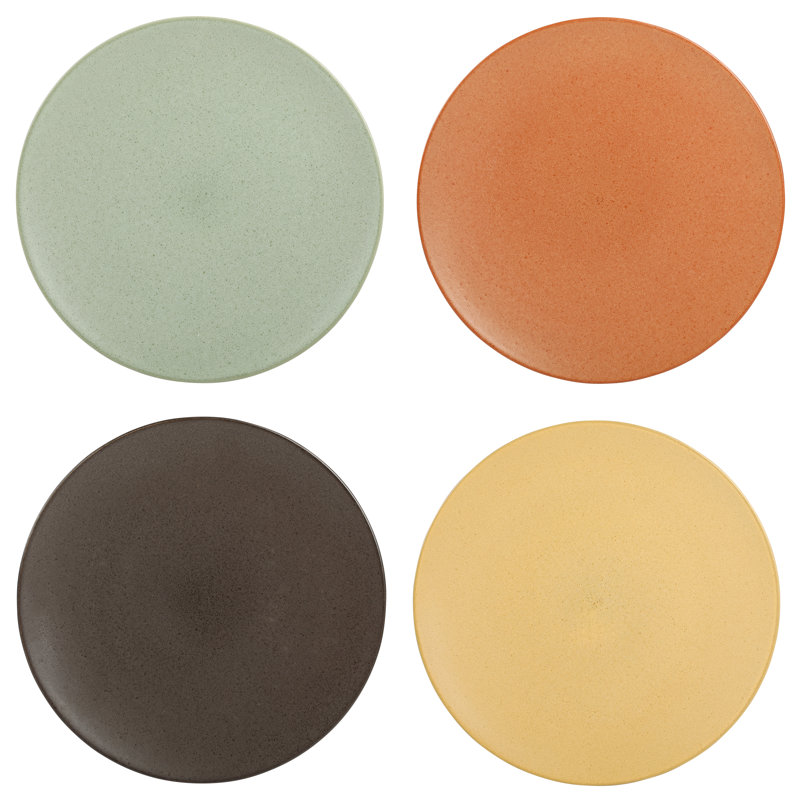 Capetown Assorted Color Reactive Glaze Ceramic Dinnerware Set, Service for 4