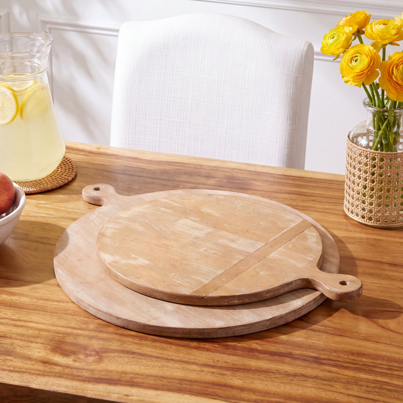 Jana 2 Piece Rubberwood Cutting Board Set