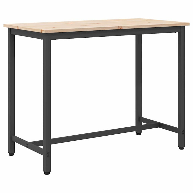 Metal Base Dining Table, 77cm H x 100cm W x 50cm D, Natural