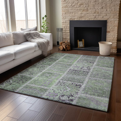Premium Machine Washable Cerrito Green Rug