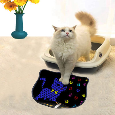 Durable Cat Litter Mat, 15.7 x 19.7 inches | 50% PVC / 50% Polyester, Machine Washable & Vacuum Friendly | Perfect for Easy Cleanup, Non-Slip Design to Keep Your Home Clean & Fresh, Ideal for Pet Owners