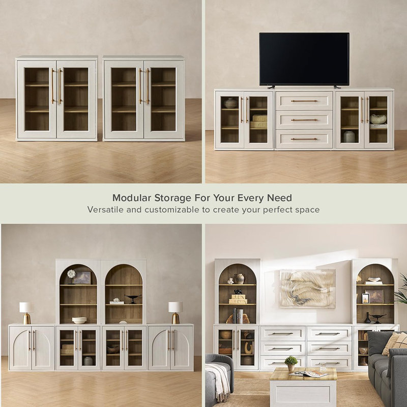 Petite armoire de rangement modulaire en chêne blanc